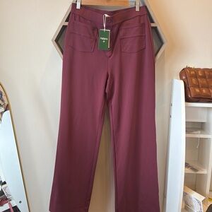Halara Women's Wide Leg Pants in Burgundy
